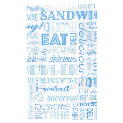 POCHETTES HAMBURGERS 'BLUE PAROLE' 32 G/M2 14+7x22 CM BLEU PARCH.INGRAISSABLE (500 UNITÉS) - REF. 229.30