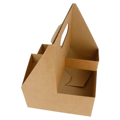 PORTE-GOBELETS, 4 GOBELETS THEPACK 18x18x24 CM NATUREL CARTON MICROCANAL (200 UNITÉS) - REF. 216.74 - Image 3