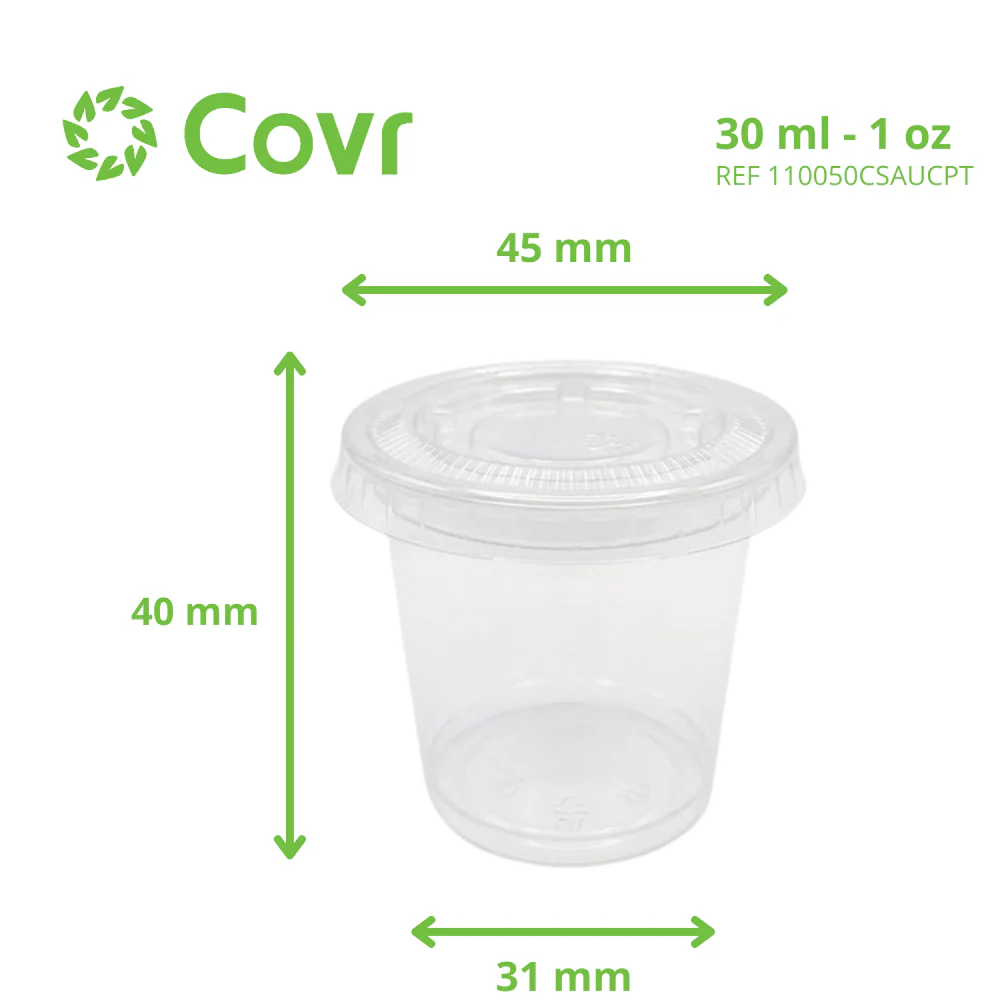 Pot sauce 1 oz / 30 ml avec couvercle - Image 2