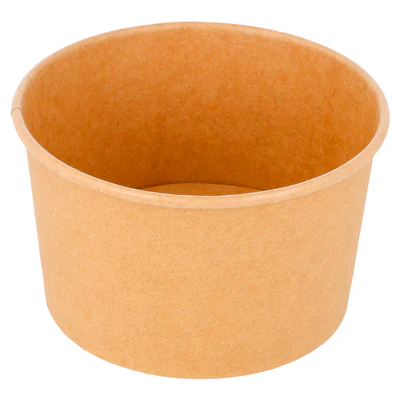 POTS À GLACES 240 ML 250 + 18 PE G/M2 Ø9,4x5,5 CM MARRON CARTON (2000 UNITÉS) - REF. 222.92