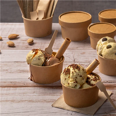 POTS À GLACES 240 ML 250 + 18 PE G/M2 Ø9,4x5,5 CM MARRON CARTON (2000 UNITÉS) - REF. 222.92 - Image 4