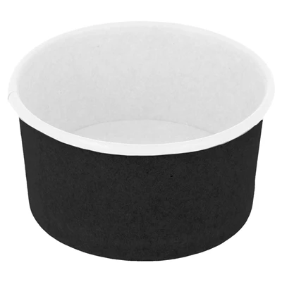 POTS À GLACES 90 ML 210 + 18PE G/M2 Ø 7,2x4 CM NOIR CARTON (2000 UNITÉS) - REF. 226.52