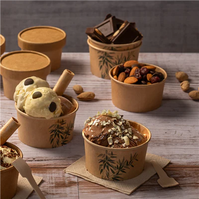 POTS À GLACES FEEL GREEN 180 ML 250 + 18 PE G/M2 Ø8,7x5,2 CM MARRON CARTON (2000 UNITÉS) - REF. 217.60 - Image 4
