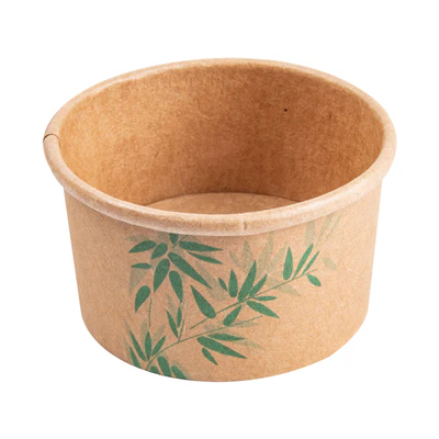 POTS À GLACES FEEL GREEN 70 ML 210 + 18 PE G/M2 Ø6,5x3,9 CM MARRON CARTON (2000 UNITÉS) - REF. 217.56