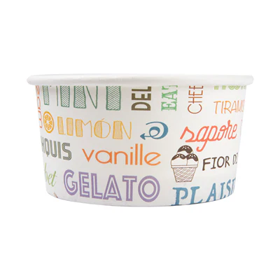 POTS À GLACES 'PAROLE' 150 ML 250 + 18 PE G/M2 Ø8,5x4,5 CM BLANC CARTON (2000 UNITÉS) - REF. 230.32 - Image 2