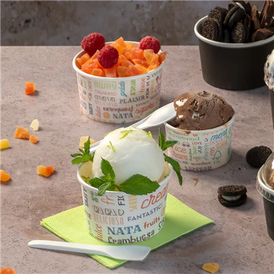 POTS À GLACES 'PAROLE' 240 ML 250 + 18 PE G/M2 Ø9,4x5,5 CM BLANC CARTON (2000 UNITÉS) - REF. 230.33 - Image 4
