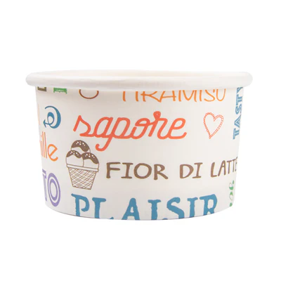 POTS À GLACES 'PAROLE' 70 ML 210 + 18 PE G/M2 Ø6,5x3,9 CM BLANC CARTON (2000 UNITÉS) - REF. 230.30 - Image 2