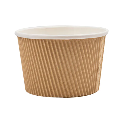 POTS DOUBLE PAROI, ONDULÉ 500 ML - 16,6 OZ 280 + 250 + 18PE G/M2 Ø11,5/8,8x7,5 CM MARRON CARTON (500 UNITÉS) - REF. 228.33 - Image 2
