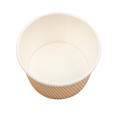 POTS DOUBLE PAROI, ONDULÉ 500 ML - 16,6 OZ 280 + 250 + 18PE G/M2 Ø11,5/8,8x7,5 CM MARRON CARTON (500 UNITÉS) - REF. 228.33 - Image 3