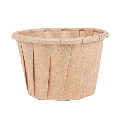POTS TRAITEUR PAPIER PLISSÉ 30 ML (1 oz) 80 G/M2 Ø4,4/3,1x2,8 CM NATUREL PARCH.INGRAISSABLE (250 UNITÉS) - REF. 226.13 - Image 2