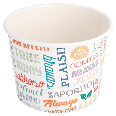 POTS 'PAROLE' 500 ML 280 + 18 PE G/M2 Ø11x8,2 CM BLANC CARTON (500 UNITÉS) - REF. 224.03