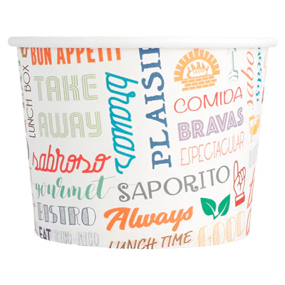 POTS 'PAROLE' 500 ML 280 + 18 PE G/M2 Ø11x8,2 CM BLANC CARTON (500 UNITÉS) - REF. 224.03 - Image 2