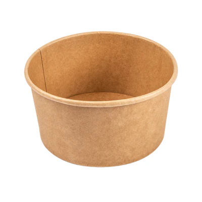 POTS SALADIERS 1000 ML - 33,3 oz 300 + 18 PE G/M2 Ø15/12,8x7,5 CM NATUREL KRAFT (300 UNITÉS) - REF. 226.64