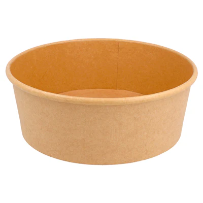 POTS SALADIERS 1300 ML - 43,3 oz 320 + 18 PE G/M2 Ø 18,4/16x6,6 CM NATUREL KRAFT (300 UNITÉS) - REF. 212.97