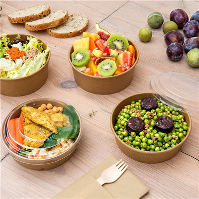 POTS SALADIERS 1300 ML - 43,3 oz 320 + 18 PE G/M2 Ø 18,4/16x6,6 CM NATUREL KRAFT (300 UNITÉS) - REF. 212.97 - Image 4