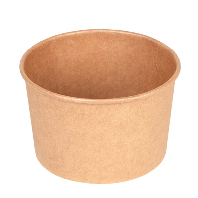 POTS SALADIERS 480 ML 300 + 18 PE G/M2 Ø11,1/9,5x7 CM NATUREL KRAFT (500 UNITÉS) - REF. 240.03