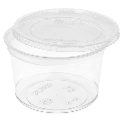 POTS TRAITEUR + COUVERCLES 375 ML Ø11,7x6,1 CM TRANSPARENT PET (250 UNITÉS) - REF. 226.27 - Image 2