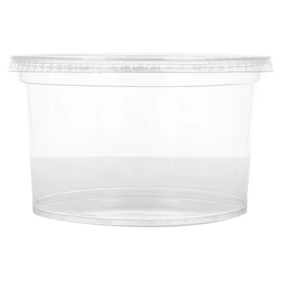 POTS TRAITEUR + COUVERCLES 375 ML Ø11,7x6,1 CM TRANSPARENT PET (250 UNITÉS) - REF. 226.27 - Image 3