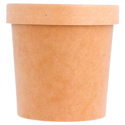 RÉCIPIENTS + COUVERCLES 360 ML - 12 oz 300 + 18 PE G/M2 Ø 9/7,3x8,6 CM NATUREL KRAFT (250 UNITÉS) - REF. 212.59 - Image 2