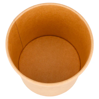 RÉCIPIENTS + COUVERCLES 360 ML - 12 oz 300 + 18 PE G/M2 Ø 9/7,3x8,6 CM NATUREL KRAFT (250 UNITÉS) - REF. 212.59 - Image 3