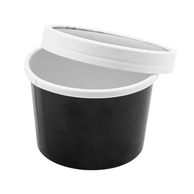 RÉCIPIENTS + COUVERCLES 240 ML - 8 oz 300 + 18 PE G/M2 Ø9/7,5x6 CM NOIR CARTON (250 UNITÉS) - REF. 226.46 - Image 4