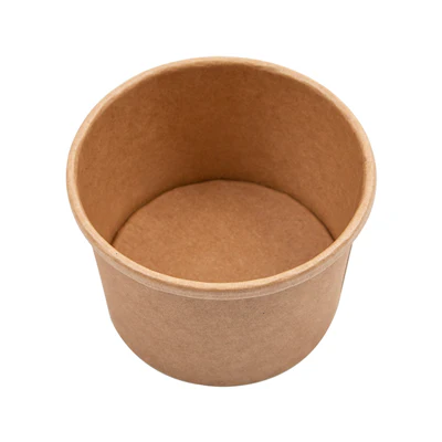 RÉCIPIENTS +COUVERCLES 240 ML - 8 oz 300 + 18 PE G/M2 Ø9/7,5x6 CM NATUREL KRAFT (250 UNITÉS) - REF. 226.47 - Image 3