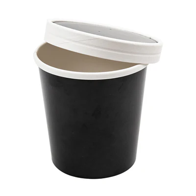 RÉCIPIENTS + COUVERCLES 480 ML - 16 oz 320 + 18 PE G/M2 Ø9,7/7,5x10 CM NOIR CARTON (250 UNITÉS) - REF. 226.43 - Image 4