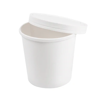 RÉCIPIENTS + COUVERCLES 780 ML - 26 oz 330 + 18 PE G/M2 Ø11,7/9,2x11 CM BLANC CARTON (250 UNITÉS) - REF. 226.41 - Image 4