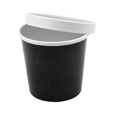 RÉCIPIENTS + COUVERCLES 780 ML - 26 oz 330 + 18 PE G/M2 Ø11,7/9,2x11 CM NOIR CARTON (250 UNITÉS) - REF. 226.44 - Image 4