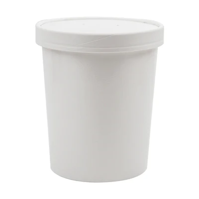 RÉCIPIENTS + COUVERCLES 960 ML - 32 oz 330 + 18 PE G/M2 Ø11,7/9,2x13,5 CM BLANC CARTON (250 UNITÉS) - REF. 226.48 - Image 2