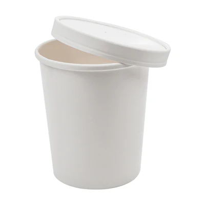 RÉCIPIENTS + COUVERCLES 960 ML - 32 oz 330 + 18 PE G/M2 Ø11,7/9,2x13,5 CM BLANC CARTON (250 UNITÉS) - REF. 226.48 - Image 4