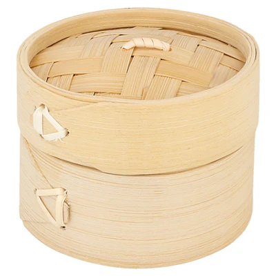 RÉCIPIENTS MINI DIM-SUM BAMBOO Ø 8x6 CM NATUREL BAMBOU (10 UNITÉS) - REF. 165.61