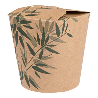 RÉCIPIENTS MULTIUSAGES MICRO-ONDABLES FEEL GREEN 480 ML 275 + 25 PE G/M2 Ø8x9 CM MARRON CARTON (50 UNITÉS) - REF. 131.51