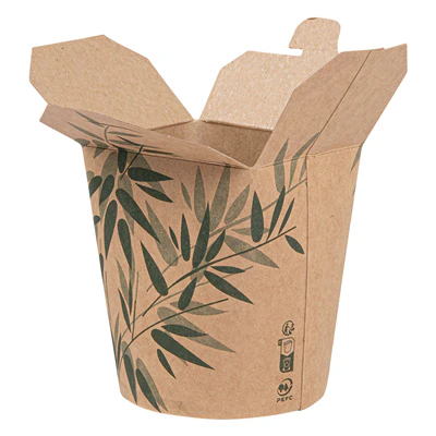 RÉCIPIENTS MULTIUSAGES MICRO-ONDABLES FEEL GREEN 480 ML 275 + 25 PE G/M2 Ø8x9 CM MARRON CARTON (50 UNITÉS) - REF. 131.51 - Image 3