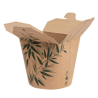RÉCIPIENTS MULTIUSAGES MICRO-ONDABLES FEEL GREEN 780 ML 275 + 25 PE G/M2 Ø9x9 CM MARRON CARTON (50 UNITÉS) - REF. 131.52 - Image 3
