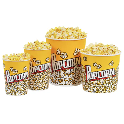 RÉCIPIENTS POUR POP-CORN 1920 ML 260 +20 PE G/M2 Ø 13,3/10x19,5 CM CARTON (500 UNITÉS) - REF. 178.60