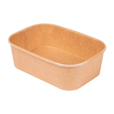 RÉCIPIENTS RECTANGULAIRES 500 ML 320 + 26 PE G/M2 17,3x12,3x4,1 CM NATUREL KRAFT (300 UNITÉS) - REF. 254.33