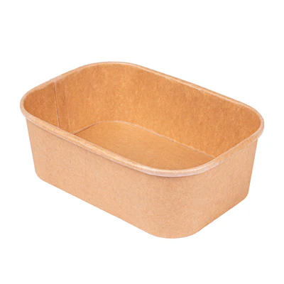 RÉCIPIENTS RECTANGULAIRES 750 ML 320 + 26 PE G/M2 17,3x12,3x5,7 CM NATUREL KRAFT (300 UNITÉS) - REF. 254.34