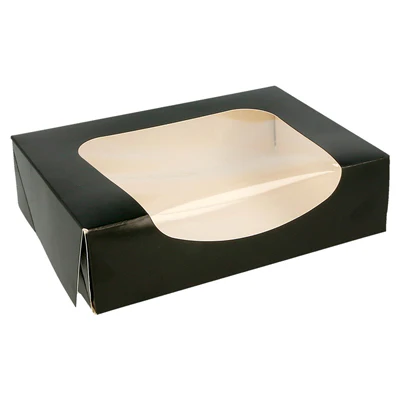 RÉCIPIENTS SUSHI+FÊNETRE 275 G/M2 20x12x4,5 CM NOIR CARTON (400 UNITÉS) - REF. 223.48
