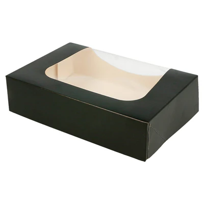 RÉCIPIENTS SUSHI+FÊNETRE 275 G/M2 20x12x4,5 CM NOIR CARTON (400 UNITÉS) - REF. 223.48 - Image 2
