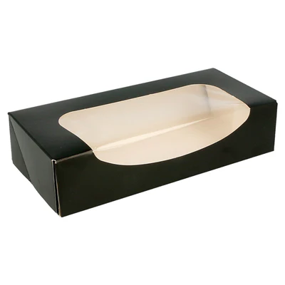 RÉCIPIENTS SUSHI+FÊNETRE 275 G/M2 20x9x4,5 CM NOIR CARTON (400 UNITÉS) - REF. 223.46
