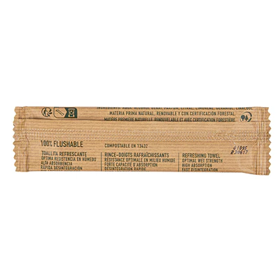 RINCE-DOIGTS FLUSHABLE ROLL-IT 'ROLL-IT CITRON' 50 G/M2 14,5x4 CM BLANC CELLULOSE (1280 UNITÉS) - REF. 224.56 - Image 2