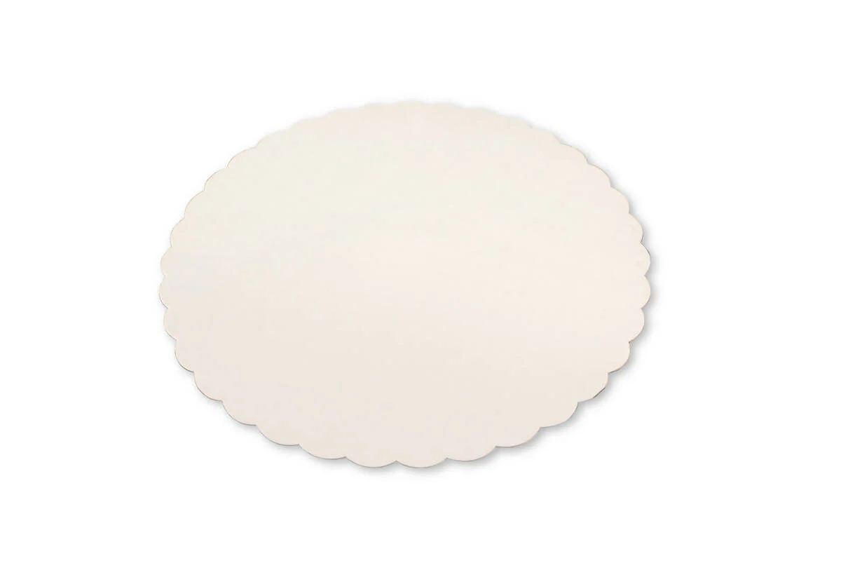 Rond Carton Blanc Festonné - 8 tailles (250 UNITES)