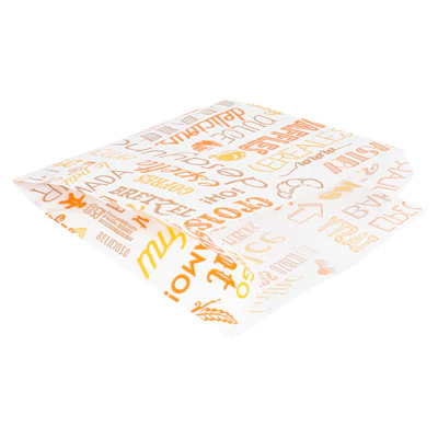 SACHETS CROISSANTS 'ORANGE PAROLE' 33 G/M2 12+5x14 CM BLANC CELLULOSE (500 UNITÉS) - REF. 229.14 - Image 2