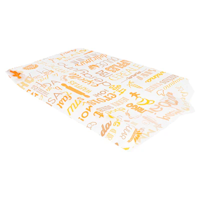 SACHETS CROISSANTS 'ORANGE PAROLE' 33 G/M2 12+5x22 CM BLANC CELLULOSE (500 UNITÉS) - REF. 229.11 - Image 2