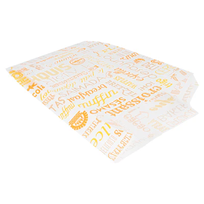 SACHETS CROISSANTS 'ORANGE PAROLE' 33 G/M2 14+7x22 CM BLANC CELLULOSE (500 UNITÉS) - REF. 229.12 - Image 2
