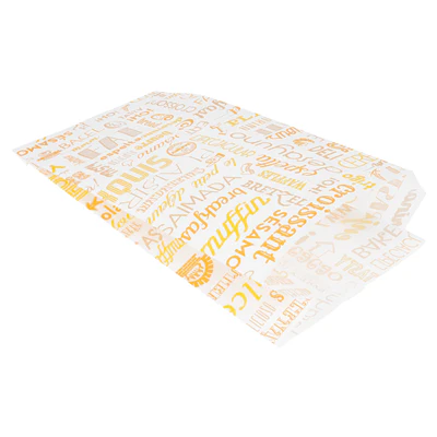 SACHETS CROISSANTS 'ORANGE PAROLE' 33 G/M2 14+7x26 CM BLANC CELLULOSE (500 UNITÉS) - REF. 229.13 - Image 2