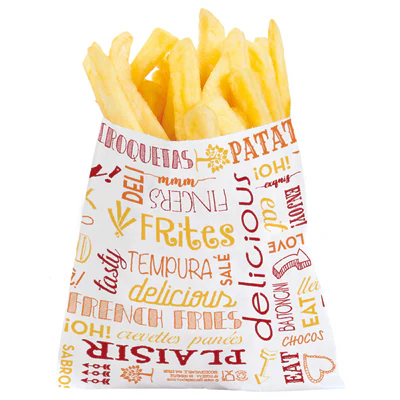 SACHET POUR FRITURES 'PAROLE' 35 G/M2 12x12 CM BLANC PARCH.INGRAISSABLE (1000 UNITÉS) - REF. 229.26 - Image 3