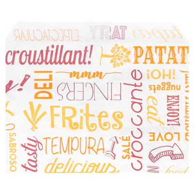 SACHET POUR FRITURES 'PAROLE' 32 G/M2 12x9 CM BLANC PARCH.INGRAISSABLE (1000 UNITÉS) - REF. 229.28