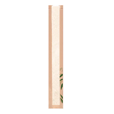 SACHETS PAIN ROND AVEC FENÊTRE ECO 'FEEL GREEN - JUST PAPER' 32 G/M2 9+6x60 CM NATUREL KRAFT (250 UNITÉS) - REF. 231.03